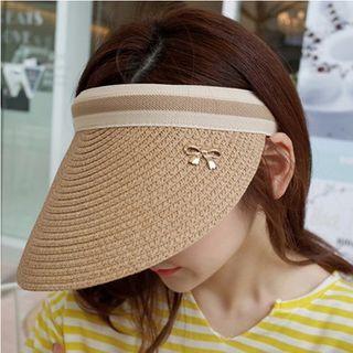 Bow-accent Straw Visor Sun Hat
