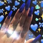 Pointed Faux Nail Tips 394 - Sapphire Blue - One Size