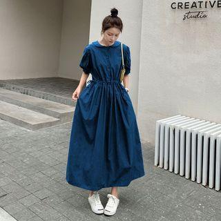 Peter Pan Collar Lantern-sleeve Long Dress