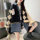 Mock Two-piece Single-breasted Denim Jacket