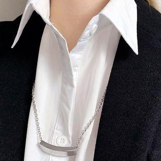 Stainless Steel Bar Pendant Necklace Necklace - As Shown In Figure - One Size