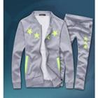 Set: Star Print Zip Jacket + Sweatpants