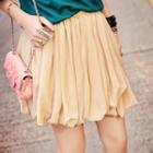 Band-waist Pleated Skirt