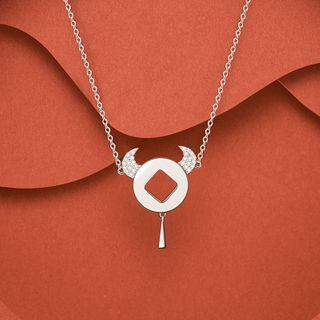 Ox Alloy Pendant Necklace Silver - One Size