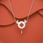 Ox Alloy Pendant Necklace Silver - One Size