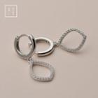 Rhinestone Waterdrop Earring 1 Pair - As Shown In Figure - One Size