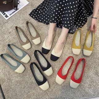 Two Tone Knit Flats