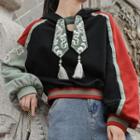 Color Block Tassel Hoodie