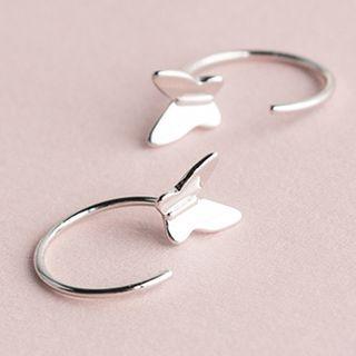 925 Sterling Silver Butterfly Earring 1 Pair - S925 Silver - Silver - One Size