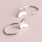 925 Sterling Silver Butterfly Earring 1 Pair - S925 Silver - Silver - One Size