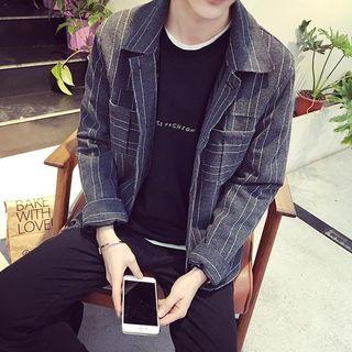 Pinstriped Buttoned Jacket