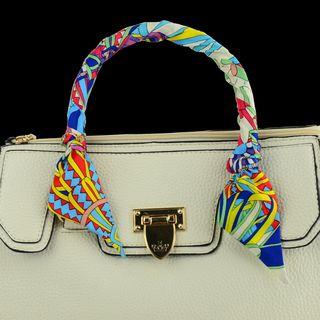Print Silk Handle Satchel