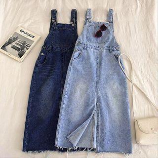 Frayed Strap Denim Dress
