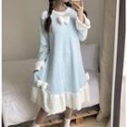 Two Tone Bow Accent Fleece Nightdress