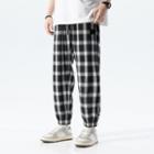 Plaid Jogger Straight-leg Pants