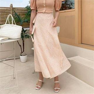 Floral Long Wrap Skirt Orange - One Size