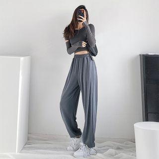 Drawstring-hem Loose-fit Sweatpants In 5 Colors