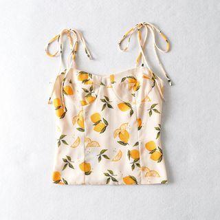 Lemon Print Cropped Camisole Top