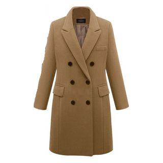 Peak Lapel Double-breasted Coat