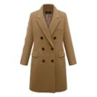 Peak Lapel Double-breasted Coat