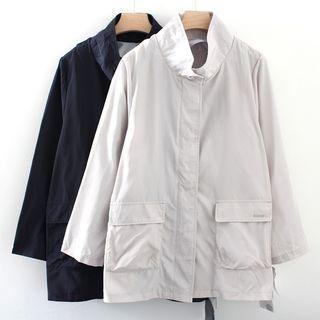 Long-sleeve Plain Single-breasted Jacket
