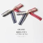 Two-tone Gingham Bow Hair Clip 1 Pc - 01 - Red & Blue - One Size