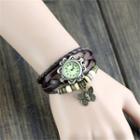 Woven Strappy Butterfly-accent Watch