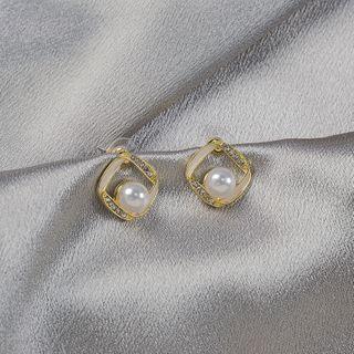 Faux Pearl Rhinestone Earring Era081 - 11