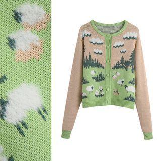 Sheep Jacquard Cardigan