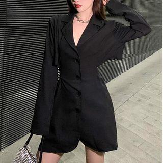 Open Back Shirt Playsuit