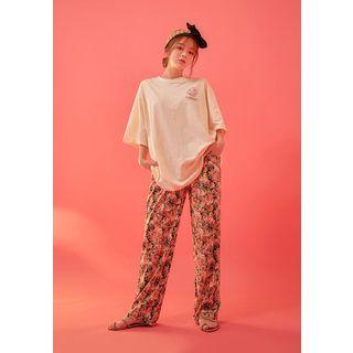 Palmtree And Soda Lettered Oversized T-shirt Vol.23