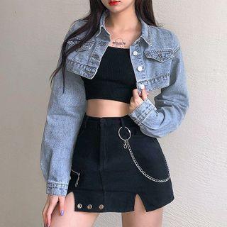 Single-breasted Crop Top