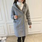 Hooded Faux-fur Lined Wool Blend Zip Coat