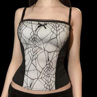 Spiderweb Print Camisole Top