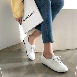 Lace-up Faux-leather Loafers