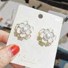 Faux Pearl Glaze Flower Earring 1 Pair - White - One Size