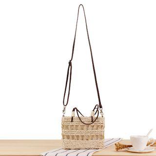 Straw Crossbody Bag As Shown In Figure - One Size