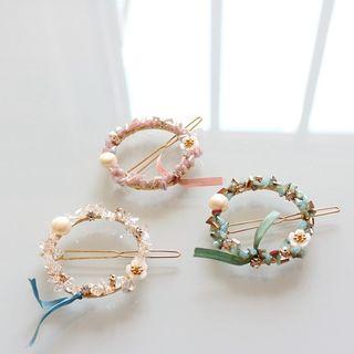 Freshwater Pearl Crystal Flower Hair Clip