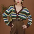 Striped Cardigan Brown - One Size