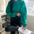 Drop-shoulder Fleece-lined Sweatshirt One Size
