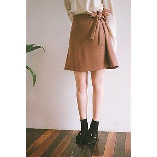 Tie-waist Chiffon Mini Skirt