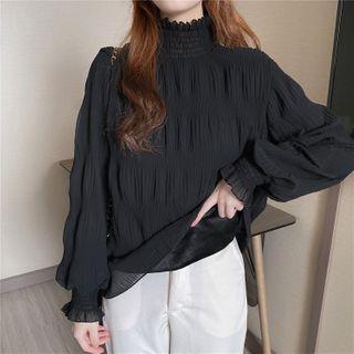 Plain Turtleneck Blouse