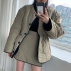 Quilted Jacket / Padded A-line Skirt