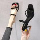 High-heel Square-toe Sandals