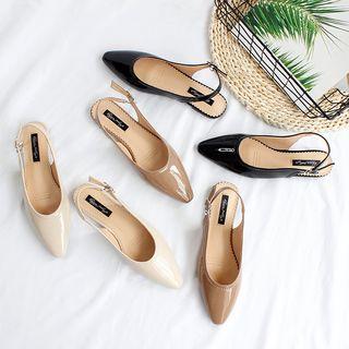 Slingback Pointed Toe Patent Flats