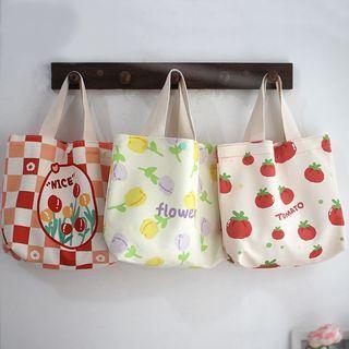 Print Top Handle Canvas Tote Bag