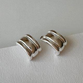 Sterling Sliver Open Hoop Earring 1 Pair - Silver - One Size