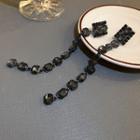 Faux Crystal Dangle Earring 1 Pair - Stud Earrings - Black - One Size
