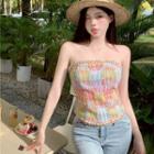 Plaid Tweed Tube Top