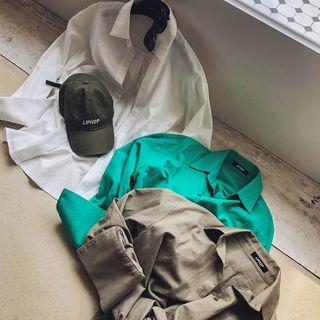 Wide-cuff Dip-back Loose-fit Shirt